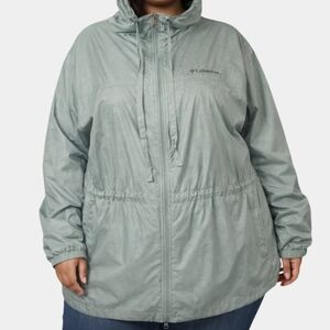 Columbia Aurora Wake III Mid Sage Green Long Sleeve Hooded Windbreaker Size 3X